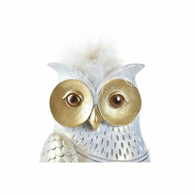 Deko-Figur DKD Home Decor Eule Gold Weiß 9 x 9 x 17 cm