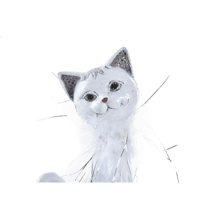 Deko-Figur DKD Home Decor Weiß Romantisch Katze 9 x 9 x 24 cm