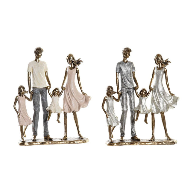 Deko-Figur DKD Home Decor 20,5 x 7,5 x 24,5 cm Kupfer Familie (2 Stück)