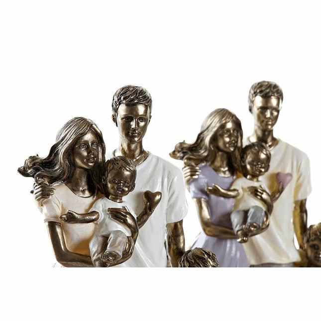 Deko-Figur DKD Home Decor 17,5 x 8,5 x 26 cm Gold Familie (2 Stück)