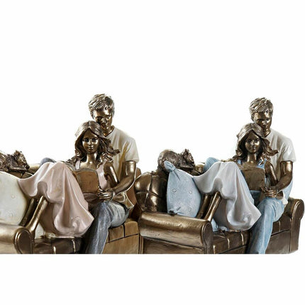 Deko-Figur DKD Home Decor 22 x 11 x 16,5 cm Gold Weiß Ehepaar (2 Stück)