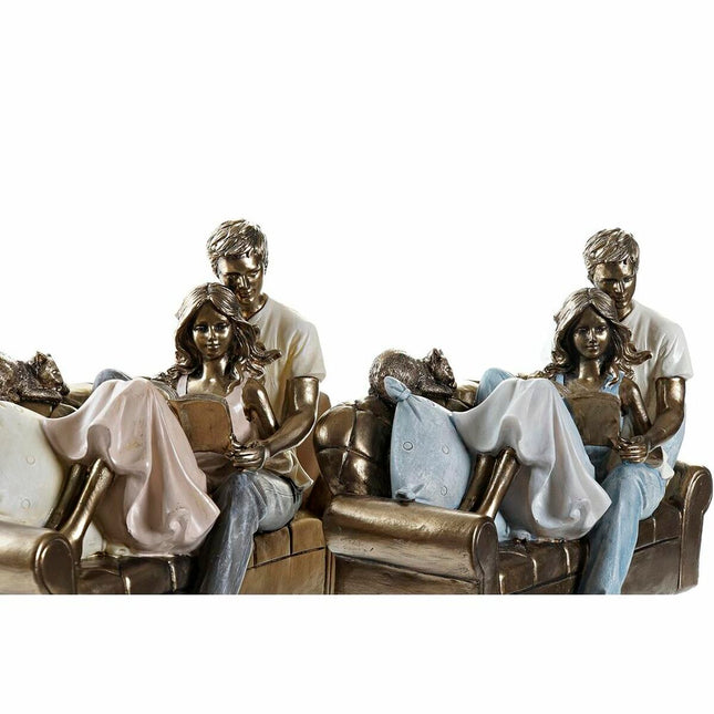 Deko-Figur DKD Home Decor 22 x 11 x 16,5 cm Gold Weiß Ehepaar (2 Stück)