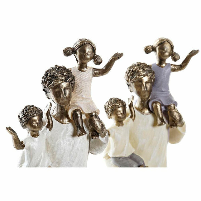 Deko-Figur DKD Home Decor 10 x 6 x 28 cm Kupfer Weiß Familie (2 Stück)