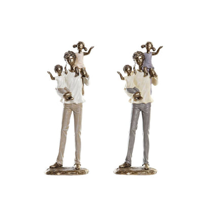 Deko-Figur DKD Home Decor 10 x 6 x 28 cm Kupfer Weiß Familie (2 Stück)