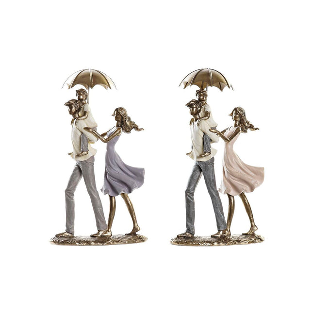Deko-Figur DKD Home Decor Regenschirm 17,5 x 8,5 x 31 cm Kupfer Familie (2 Stück)