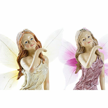 Deko-Figur DKD Home Decor 17 x 11 x 26,5 cm Gelb Fee Violett (2 Stück)