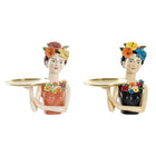 Deko-Figur DKD Home Decor Schale Rot Schwarz 25 x 17 x 27 cm Frida (2 Stück)