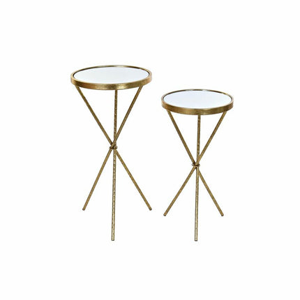 2nd-Set Tischchen DKD Home Decor Spiegel Gold Metall (35 x 35 x 71 cm)