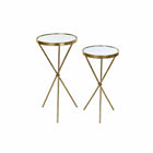 2nd-Set Tischchen DKD Home Decor Spiegel Gold Metall (35 x 35 x 71 cm)
