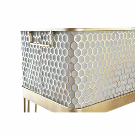 Satz Blumentöpfe DKD Home Decor Grau Gold Metall Araber (40,5 x 31 x 76 cm)