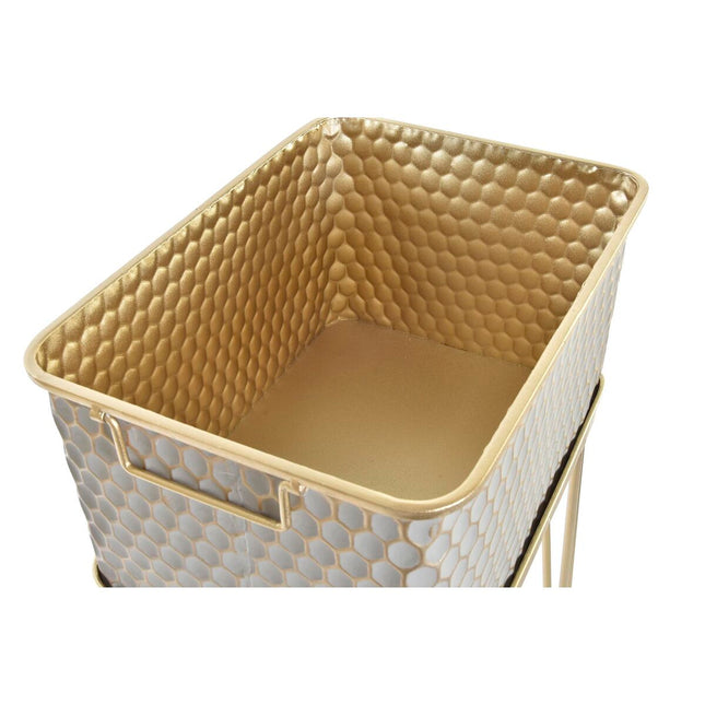 Satz Blumentöpfe DKD Home Decor Grau Gold Metall Araber (40,5 x 31 x 76 cm)