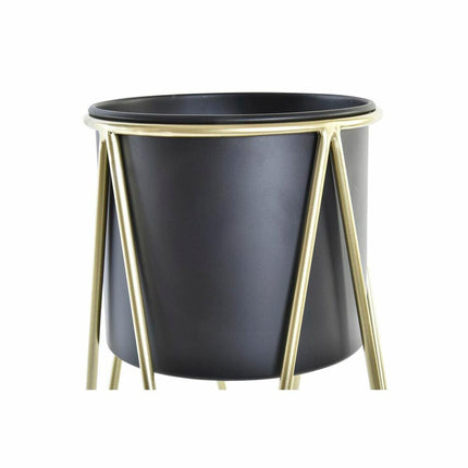 Blumentopfset DKD Home Decor Schwarz Gold Metall Moderne (26 x 26 x 70 cm)