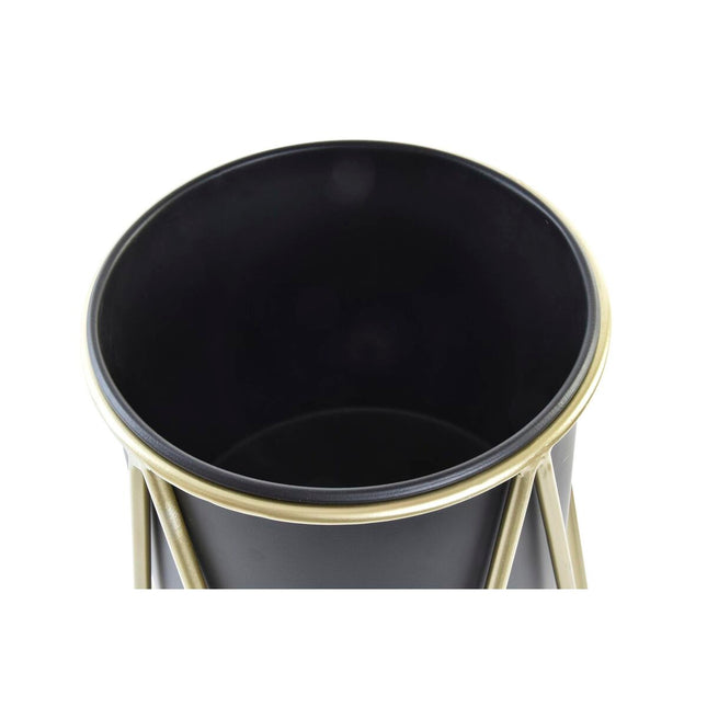 Blumentopfset DKD Home Decor Schwarz Gold Metall Moderne (26 x 26 x 70 cm)
