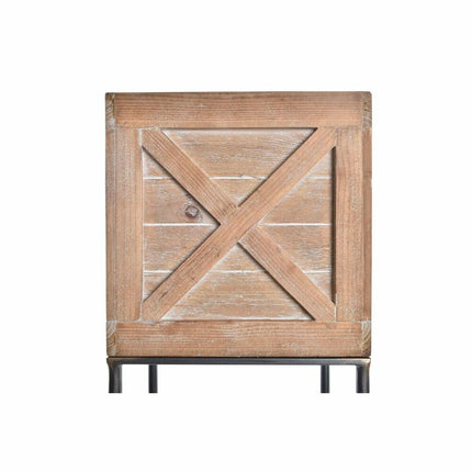 Blumentopfset DKD Home Decor Schwarz Metall Holz Braun (25 x 25 x 75 cm)