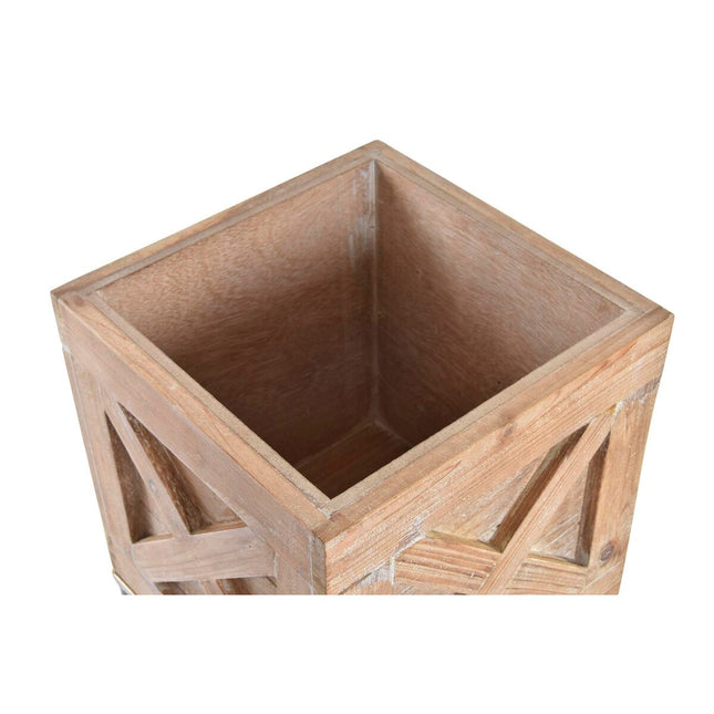 Blumentopfset DKD Home Decor Schwarz Metall Holz Braun (25 x 25 x 75 cm)