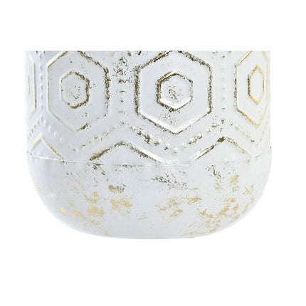 Vase DKD Home Decor Gold Metall Weiß Orientalisch (17 x 17 x 56 cm)