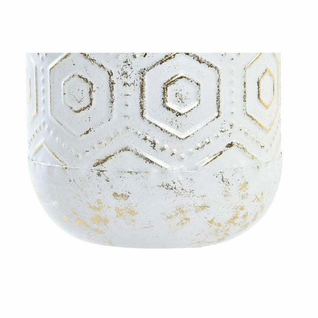 Vase DKD Home Decor Gold Metall Weiß Orientalisch (17 x 17 x 56 cm)