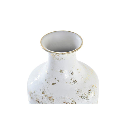 Vase DKD Home Decor Gold Metall Weiß Orientalisch (17 x 17 x 56 cm)