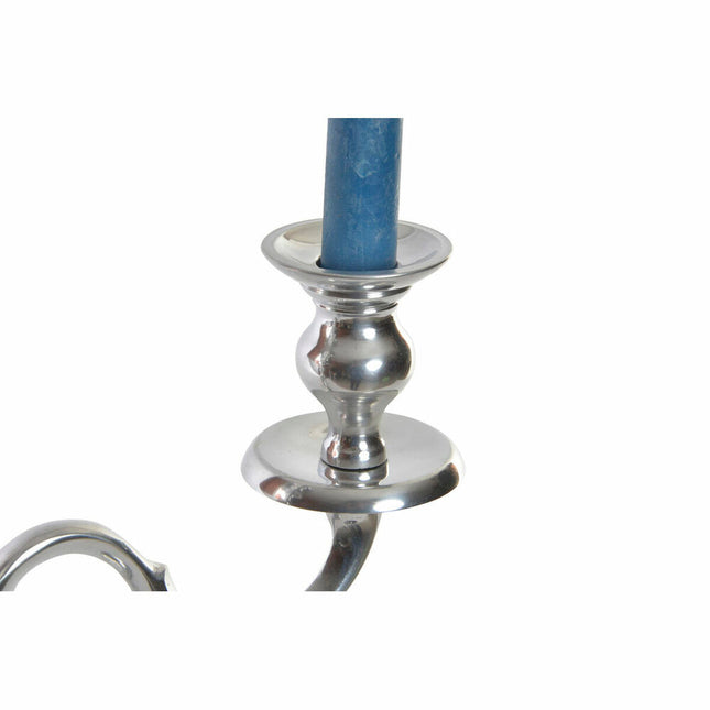 Kerzenleuchter DKD Home Decor Silberfarben Aluminium (34 x 12 x 41 cm) (3 Stücke)