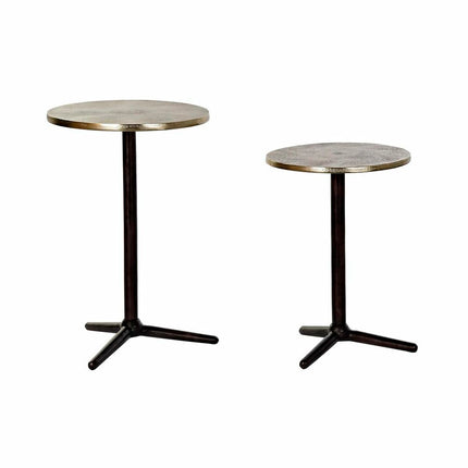 2nd-Set Tischchen DKD Home Decor Schwarz Gold Aluminium (40 x 40 x 61 cm)