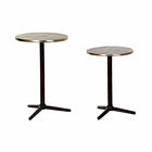 2nd-Set Tischchen DKD Home Decor Schwarz Gold Aluminium (40 x 40 x 61 cm)