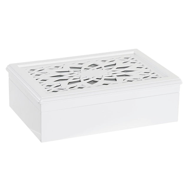 Uhrenkasten DKD Home Decor Kristall Weiß Holz MDF (29 x 20 x 9 cm)