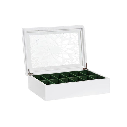 Uhrenkasten DKD Home Decor Kristall Weiß Holz MDF (29 x 20 x 9 cm)
