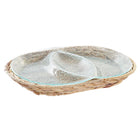 Tablett für Snacks DKD Home Decor 38 x 25 x 4 cm Kristall natürlich Durchsichtig