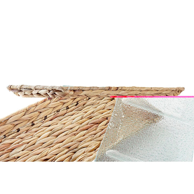 Tablett für Snacks DKD Home Decor 42 x 20 x 3,5 cm Kristall natürlich Durchsichtig