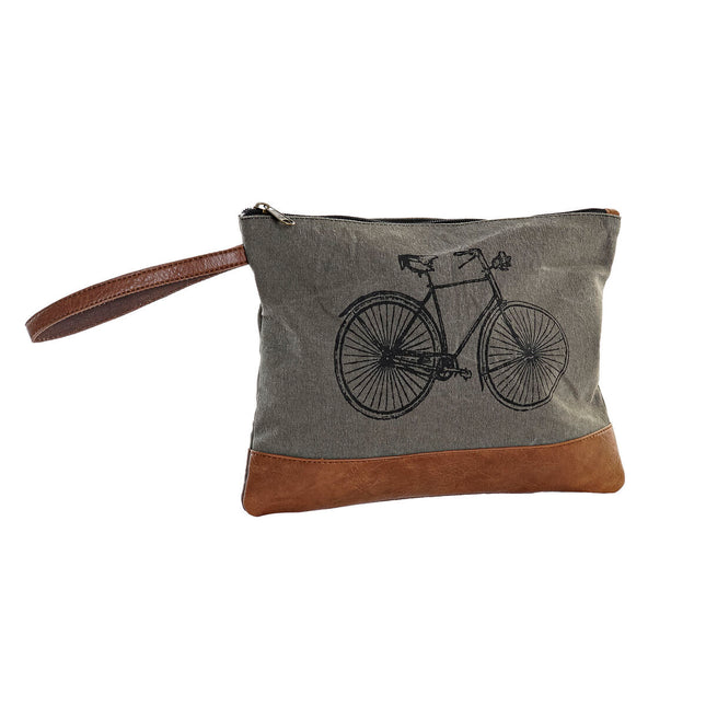 Kulturbeutel DKD Home Decor 28 x 3 x 21 cm Grau Fahrrad Braun Loft