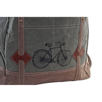 Lässiger Rucksack DKD Home Decor Canvas Grau Braun Leder (44 x 12 x 49 cm)