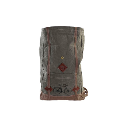 Lässiger Rucksack DKD Home Decor Canvas Grau Braun Leder (44 x 12 x 49 cm)