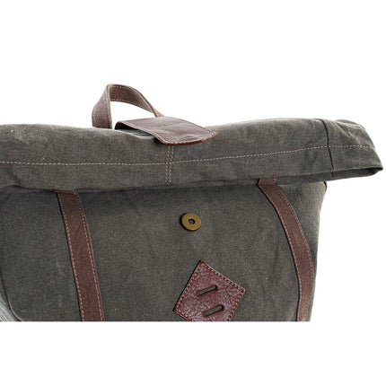 Lässiger Rucksack DKD Home Decor Canvas Grau Braun Leder (44 x 12 x 49 cm)
