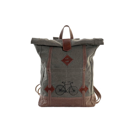 Lässiger Rucksack DKD Home Decor Canvas Grau Braun Leder (44 x 12 x 49 cm)