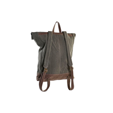 Lässiger Rucksack DKD Home Decor Canvas Grau Braun Leder (44 x 12 x 49 cm)