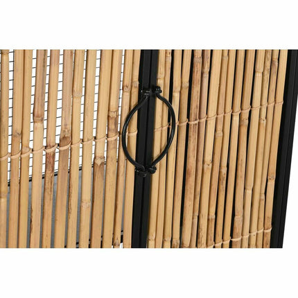 Anrichte DKD Home Decor Schwarz natürlich Metall Rattan (65 x 35 x 130,5 cm)
