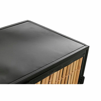 Anrichte DKD Home Decor Schwarz natürlich Metall Rattan (65 x 35 x 130,5 cm)
