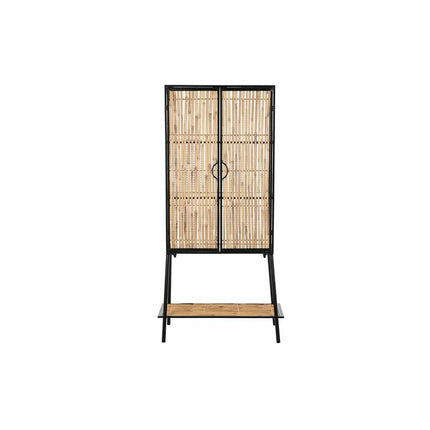 Anrichte DKD Home Decor Schwarz natürlich Metall Rattan (65 x 35 x 130,5 cm)