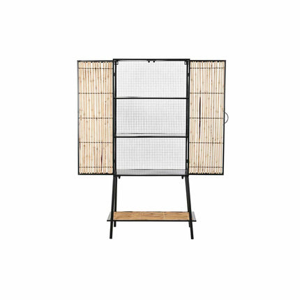 Anrichte DKD Home Decor Schwarz natürlich Metall Rattan (65 x 35 x 130,5 cm)