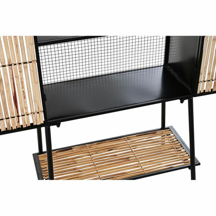 Anrichte DKD Home Decor Schwarz natürlich Metall Rattan (65 x 35 x 130,5 cm)