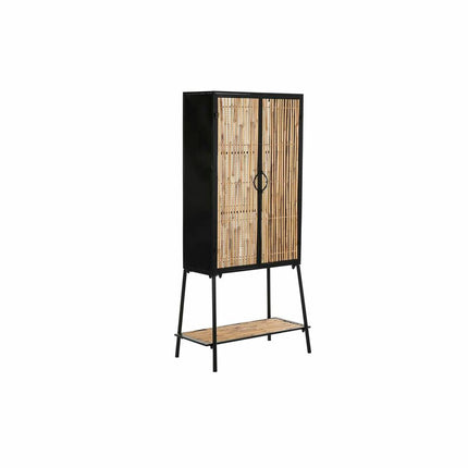 Anrichte DKD Home Decor Schwarz natürlich Metall Rattan (65 x 35 x 130,5 cm)