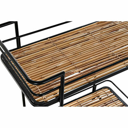 Tevogn DKD Home Decor 68 x 37,5 x 70,5 cm natürlich Schwarz Metall