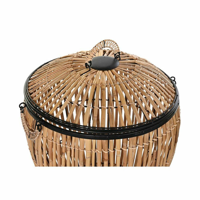 Korbsatz DKD Home Decor natürlich Metall Rattan (48 x 48 x 55 cm) (2 Stücke)
