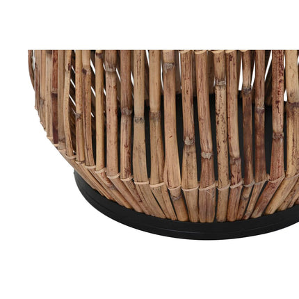 Blumentopf DKD Home Decor natürlich Schwarz Metall Rattan (40 x 40 x 82 cm)