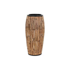 Blumentopf DKD Home Decor natürlich Schwarz Metall Rattan (40 x 40 x 82 cm)