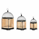 Dekorativer Käfig DKD Home Decor 38 x 38 x 61,6 cm natürlich (3 Stücke)