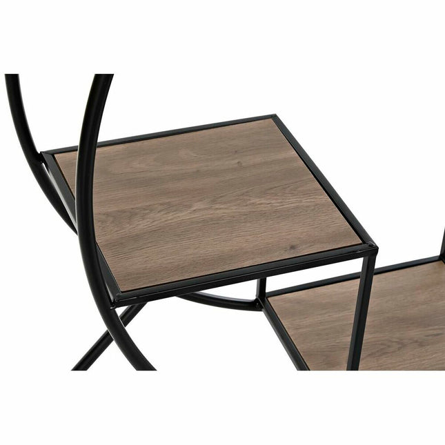 Regal DKD Home Decor Tanne Schwarz Metall Hellgrau 4 Regale (90 x 30 x 100 cm)
