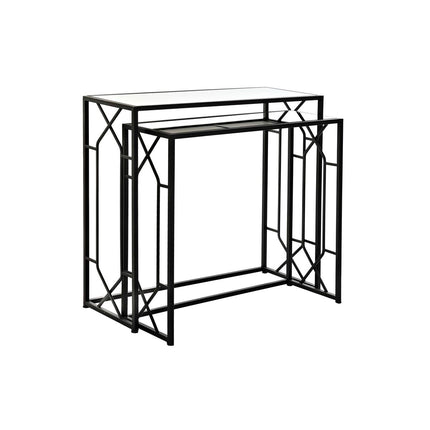 Konsole DKD Home Decor Kristall Schwarz Metall (82 x 32 x 76 cm) (2 Stück)
