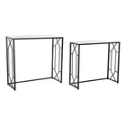 Konsole DKD Home Decor Kristall Schwarz Metall (82 x 32 x 76 cm) (2 Stück)