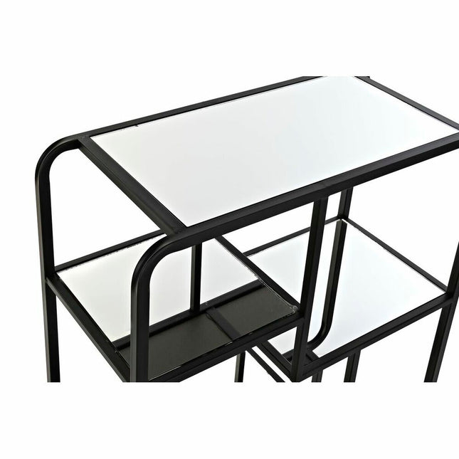 Regal DKD Home Decor Kristall Schwarz Metall 3 Regale (60 x 28 x 93 cm)